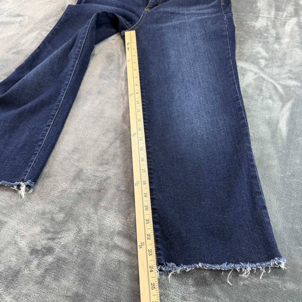 Judy Blue Wide Leg Raw Hem Jeans Dark Wash High Rise Size 11/30 High Rise - Picture 9 of 10